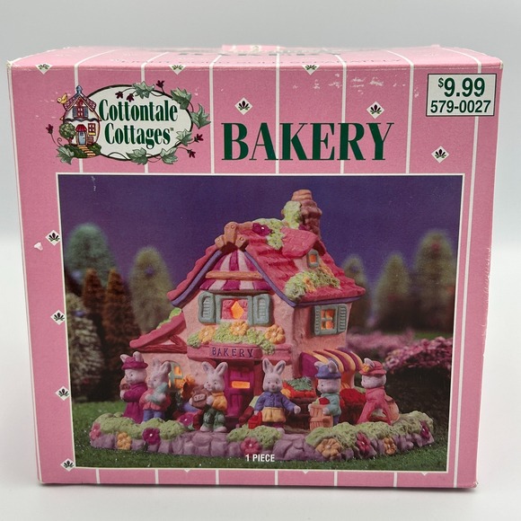 Cottontale Cottages Bakery Vintage Easter Village Town Porcelain Spring Bunny - Picture 8 of 10